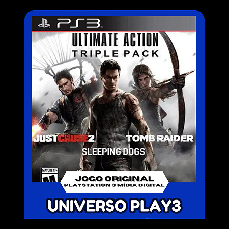 Ultimate Triple Action Pack Tomb Raider Just Cause 2 Sleeping Dogs em Midia Digital Ps3