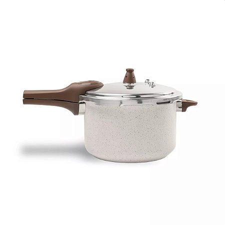 Panela De Pressão Cerâmica Fundo Indução 6,8 Litros Vanilla Brinox