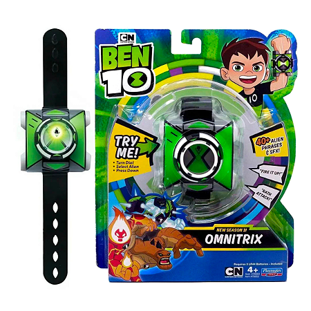 Relogio Ben 10 Omnitrix com 40 Frases Série 3 Luzes e Sons Brinquedo Sunny