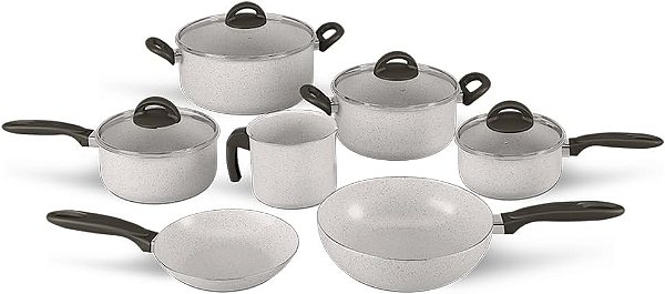 Jogo Panelas Kit 7 Peças Ceramic Life Suprema Vanilla Brinox