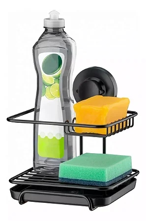 Organizador Cozinha Porta Esponja Sabão Detergente Ventosa