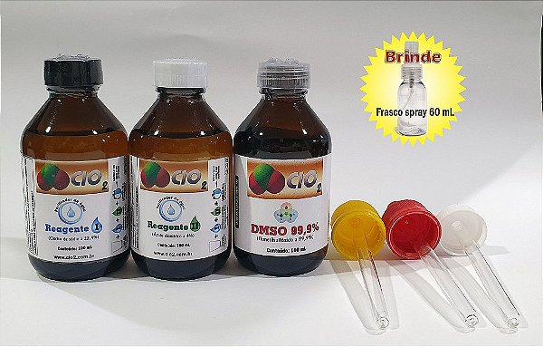 KIT SANITIZANTE 100 mL VIDRO. + DMSO 99% - 100 mL (VOL. TOTAL 300 mL)