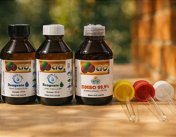 KIT DIOX SANITIZANTE 100 mL VIDRO. + DMSO 99% - 100 mL (VOL. TOTAL 300 mL)