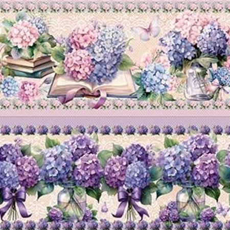 Tricoline Digital Barrado Hortênsias (0,55cmx1,50mt)