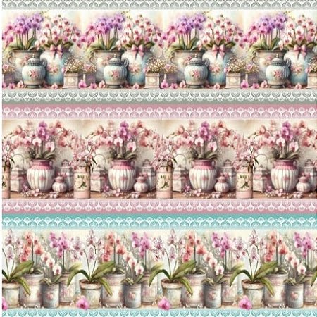 Barrado Orquídeas Vintage (0,55cmx1,50mt)