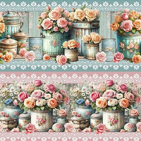 Barrado Rosas Vintage (0,55cmx1,50mt)