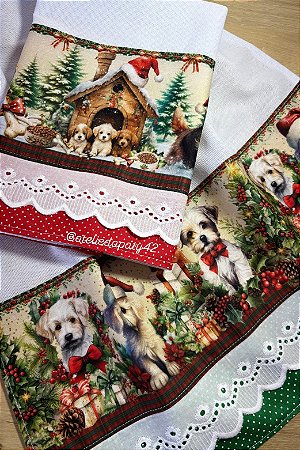 Dupla pano de prato/copa - Natal dos Pets