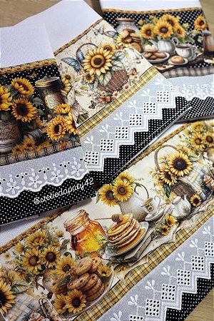 Pano de prato/copa - Girassóis