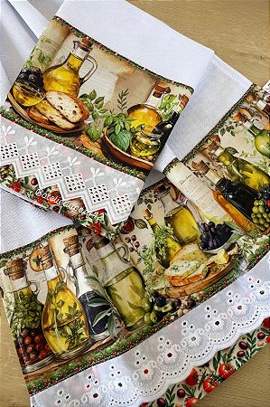 Dupla pano de prato/copa - Ervas e Óleos