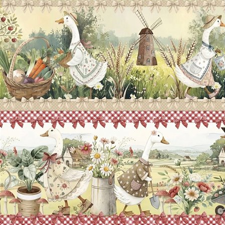 Tricoline Digital Barrado Gansos (0,55cmx1,50mt)