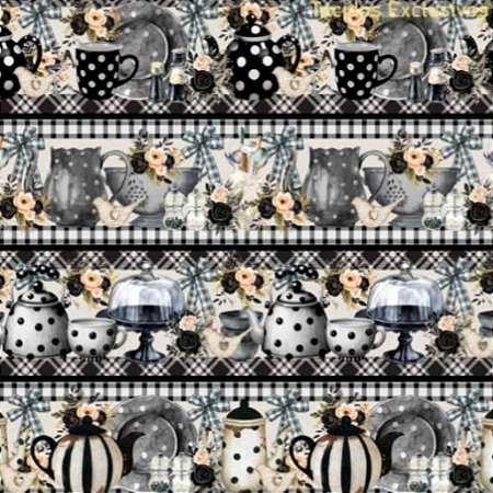 Tricoline Digital Barrado Black (0,55cmx1,50mt)