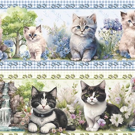 Tricoline Digital Barrado Gatos (0,55cmx1,50mt)
