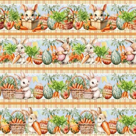 Tricoline Digital Barrado Cenourinhas (0,55cmx1,50mt)