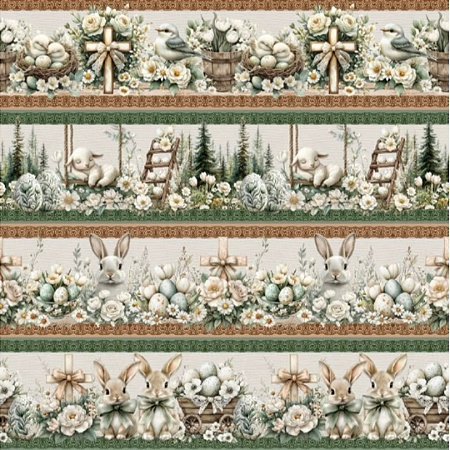 Tricoline Digital Barrado Páscoa Religiosa (0,55cmx1,50mt)