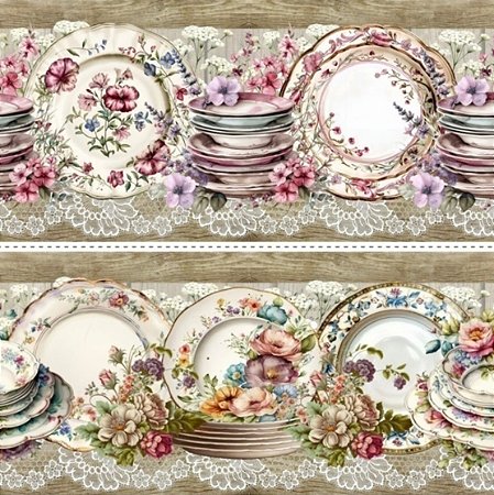 Tricoline Digital Barrado Charme Provençal (0,55cmx1,50mt)