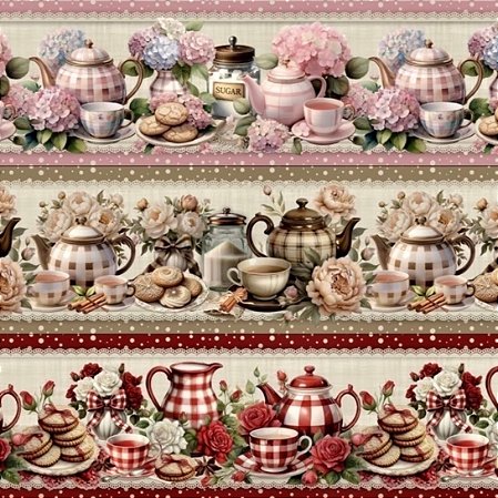 Tricoline Digital Barrado Chá de Primavera (0,55cmx1,50mt)