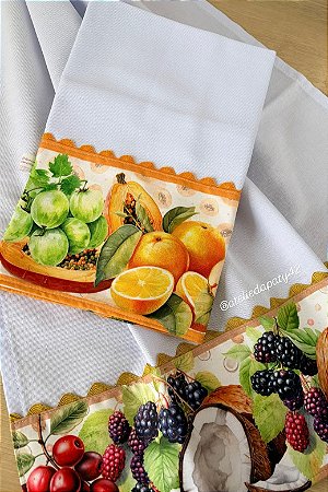 Duplas Panos de prato/copa - Linha Básica - Frutas