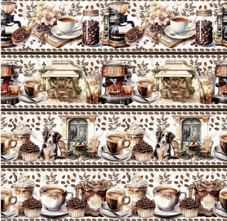 Tecido Tricoline Barrado Digital Café (0,55cmx1,50mt)