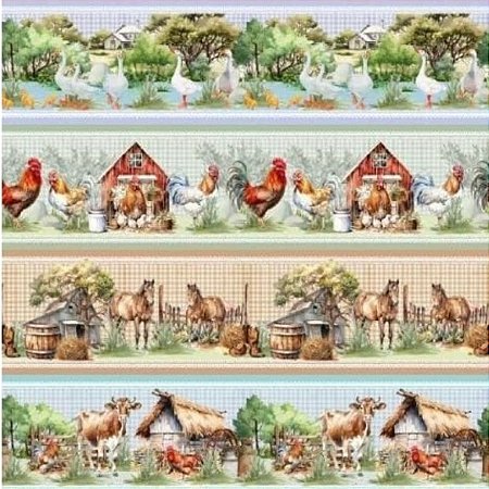 Tecido Tricoline Barrado Digital Casa na Fazenda (0,55cmx1,50mt)