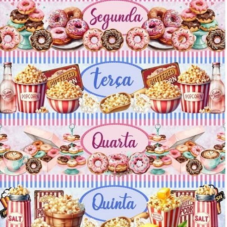 Tecido Tricoline Barrado Digital Semaninha da Pipoca (0,55cmx1,50mt)