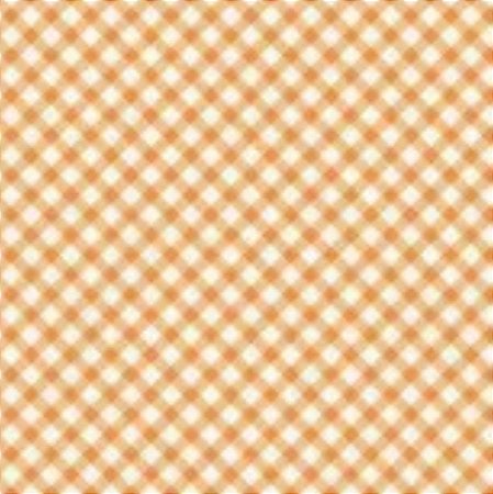Tecido Tricoline Composê Xadrez envesado Laranja (0,55cmx1,50mt)