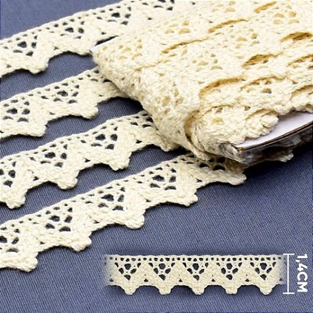 Renda de algodão Ref. RA002Cor084 - Cru