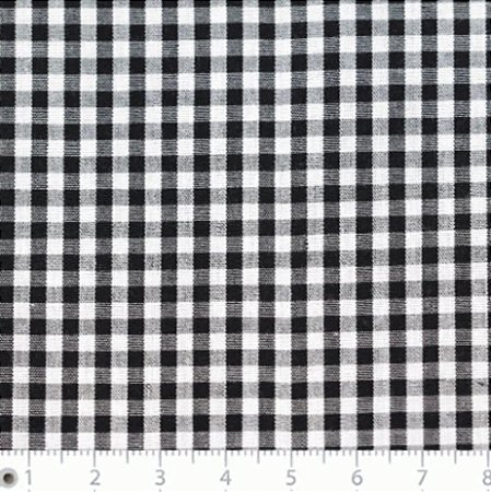 Tecido Tricoline Digital Xadrez Fio Tinto Preto M (0,55cmx1,50mt)
