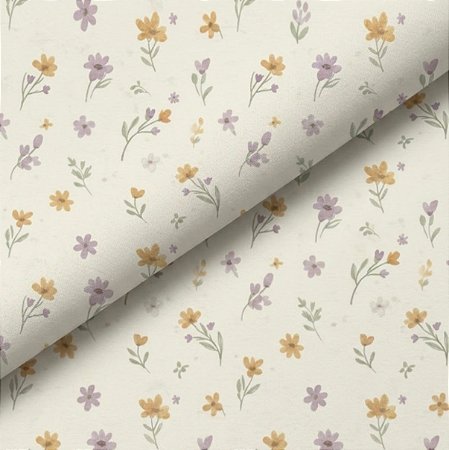 Tecido Tricoline Digital Corrido Florzinha Romântica 100% algodão (50cmx1,50mt)