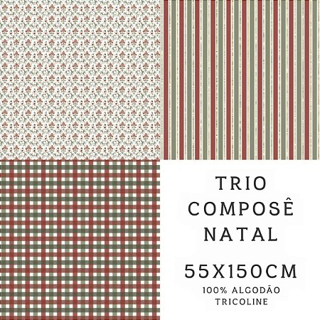 Tecido Tricoline Digital Composê Ursos Natalinos (55cmx1,50mt)