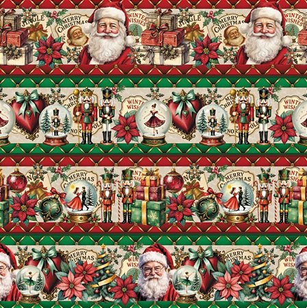 Tecido Tricoline Barrado Natal Vintage 100% algodão (55cmx1,50mt)