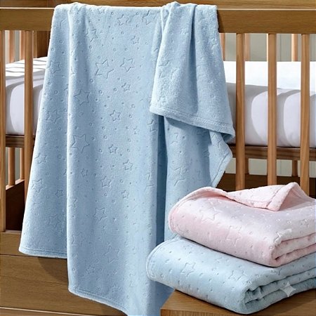 Cobertor Baby Sunny Dolher 100% poliéster (90cmx1,10mt) Azul