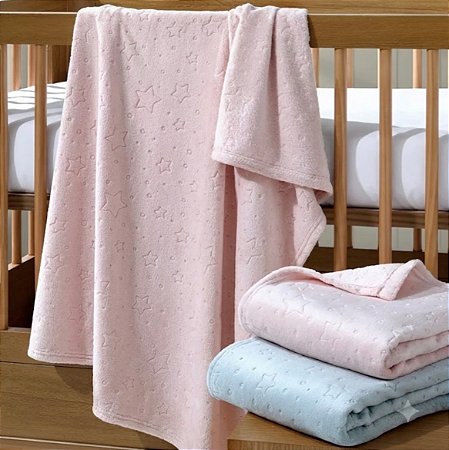 Cobertor Baby Sunny Dohler 100% poliéster (90cmx1,10mt) Rosa