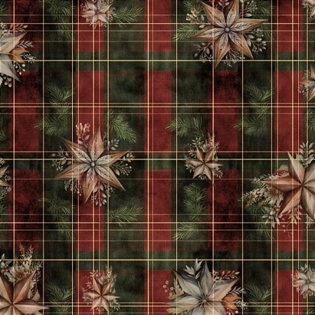 Tecido Tricoline Digital Corrido Composê Aconchego de Natal (55cmx1,50mt)