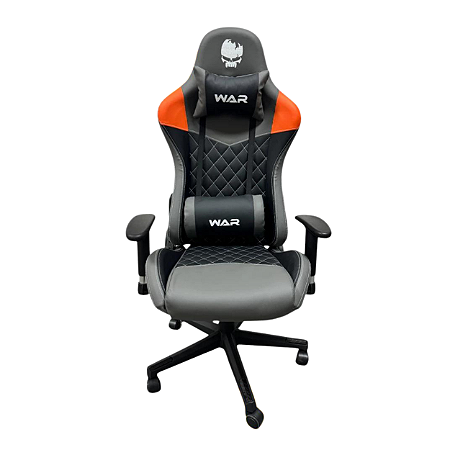 Cadeira Pro Gamer War WGC300 Laranja Escritório Couro Sintético