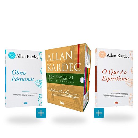 Kit Allan Kardec Completo: Box + Obras Póstumas + O que é o Espiritismo
