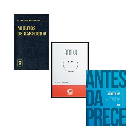 Kit 03 Livros De Mensagens: 1 Ânimo! + 1 Minutos De Sabedoria + 1 Brinde