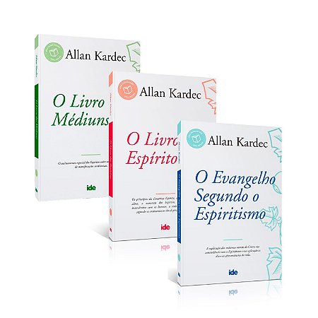 Kit 3 livros Allan Kardec: O Evangelho Segundo o Espiritismo + O Livro dos Espíritos + O Livro dos M