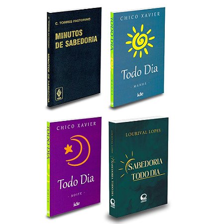 Kit 4 Livros - Minutos de Sabedoria + Todo dia Manhã e Noite e Sabedoria Todo dia