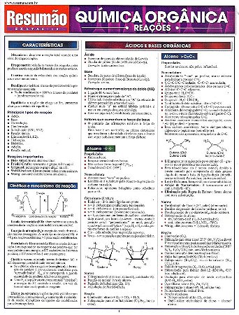 Quimica Organica - Reacoes - Colecao Resumao
