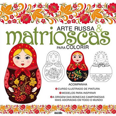 Arte Russa e Matrioscas - para Colorir