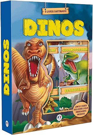 Box com Janela Dinos: com 6 Livros Cartonados