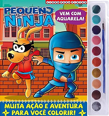 Pequeno Ninja Livro para Pintar com Aquarela