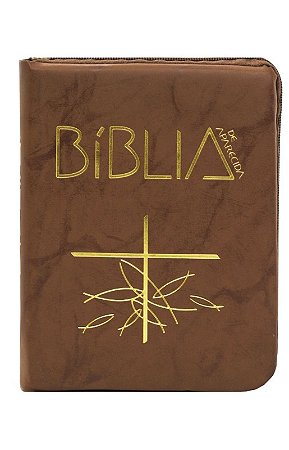 Biblia de Aparecida - Bolso Ziper Flexivel Marrom