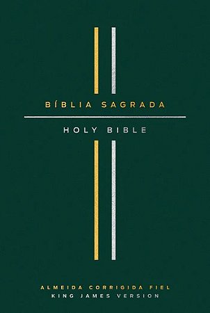 Biblia Bilingue, Portugues/ingles, Acf/kjv, Couro Soft, Verde, Leitura perf