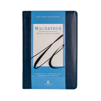Biblia de Estudo Macarthur - Nvi - Couro Soft - Azul - Leitura Perfeita
