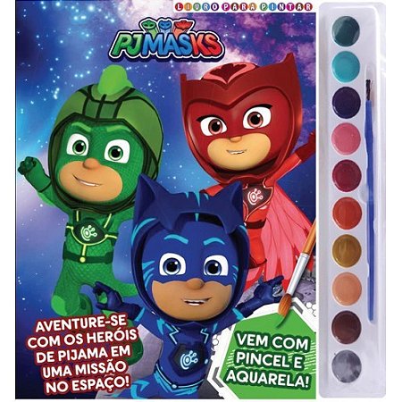 Pj Masks Livro para Pintar com Aquarela