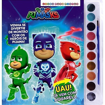 Pj Masks Livro para Pintar com Aquarela