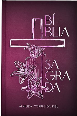 Bíblia Acf, Soft Touch, Capa Dura, Cruz Floral, Leitura Perfeita