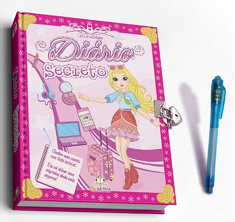 Diario Secreto com Caneta Magica (capa Rosa)