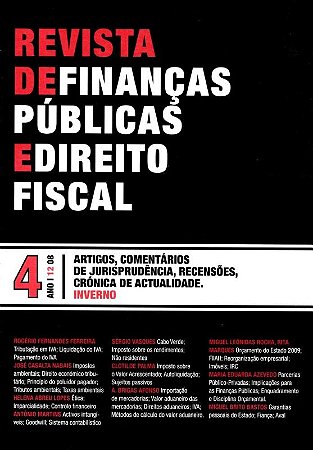 Revista de Financas Publicas e Direito Fiscal - Ano I - Numero 4 - Inverno